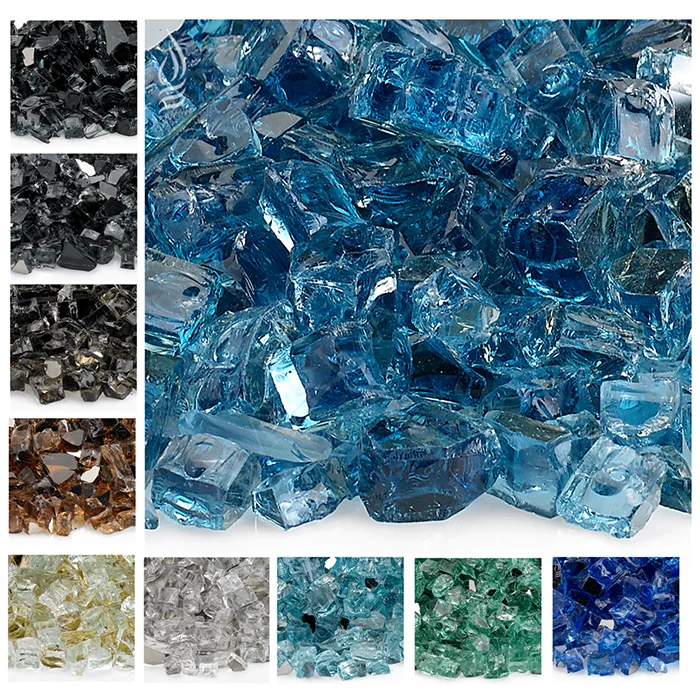 Fireglass, 1/2 дюйма, зеленое светоотражающее огненное стекло, 10 фунтов, сумка