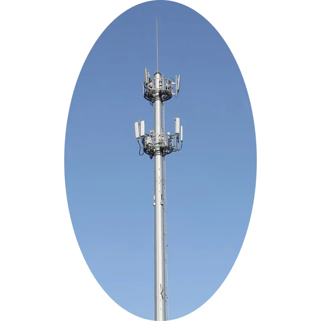 20m 30m 40m 50m 5G WIFI Single Pipe Communication Tower  Lightning Rod Tower  Antenna High Mast Telecom Monopole Tower