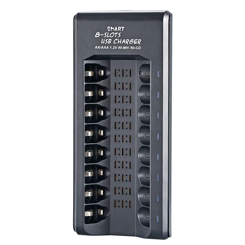 BMAX New Arrival Smart Battery Charger Custom DC 5V 2A 8 Slot ABS Battery Charger for AA/AAA Shaver Remote Control 10W Output