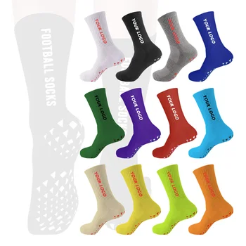 Custom Logo Grip Sports Crew Socks Cotton Designer Anti Slip Unisex Soccer Football Socks Custom Men Socks