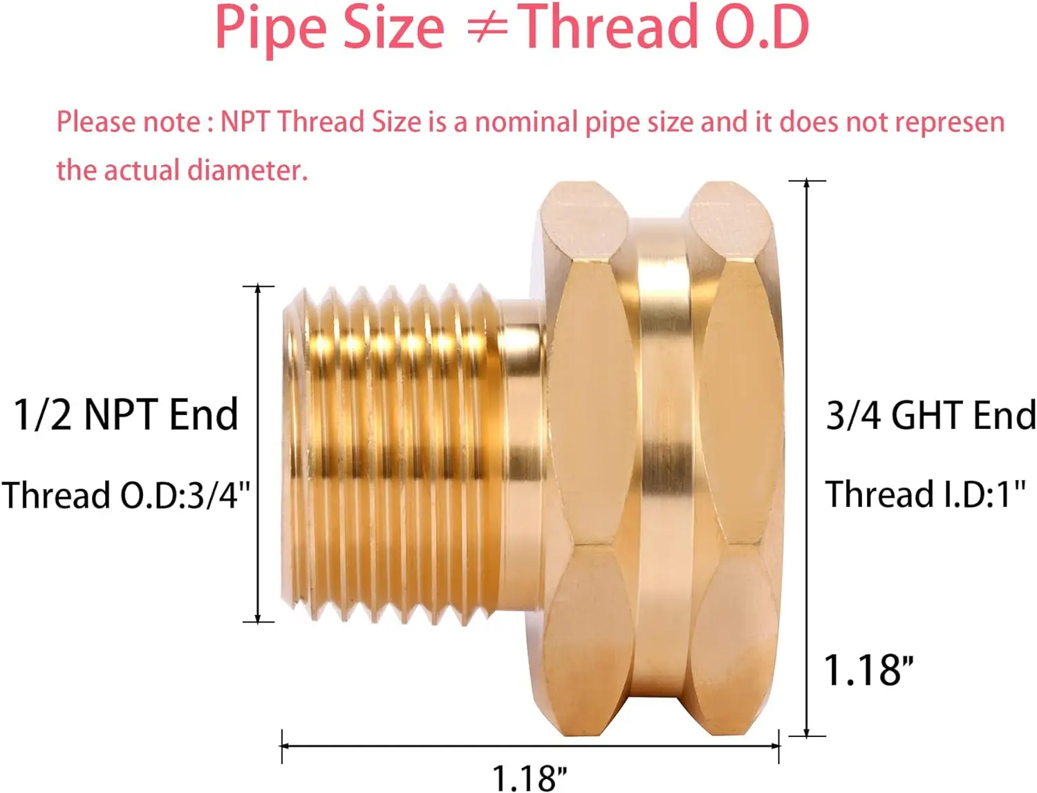 Ght To Npt Adapter Brass Fitting Brass Garden Hose To Pipe Fittings ...