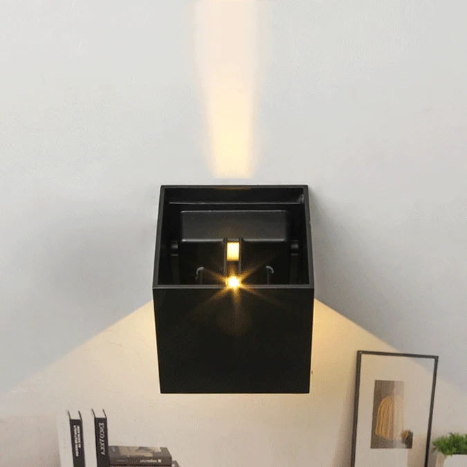 Ip65 Square Shape Adjustable Degree 3000k/4000k/led Up Down Wall Lamp Aluminium Outdoor