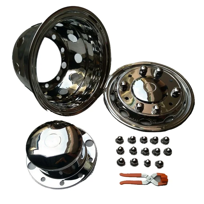 Ford Transit 16 rvs wieldoppen set voor dubbellucht velgen
