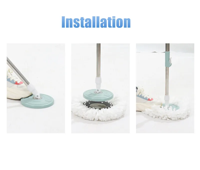 Belt Mop Rotation Langbo Magic Mop - 360 Degree Rotating Microfiber Mop