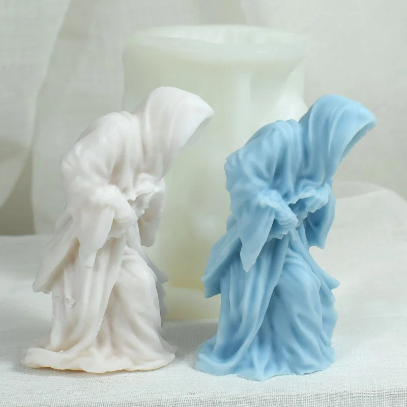 Mysterious Knight Designed Eco-Friendly Silicone Molds Irregular Shape for Human Character Candle Plaster Figures Cake