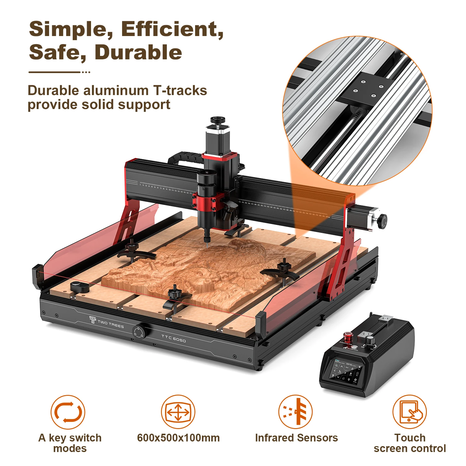 China TWOTREES TTC6050 4-Axis CNC Router for Precision Wood and