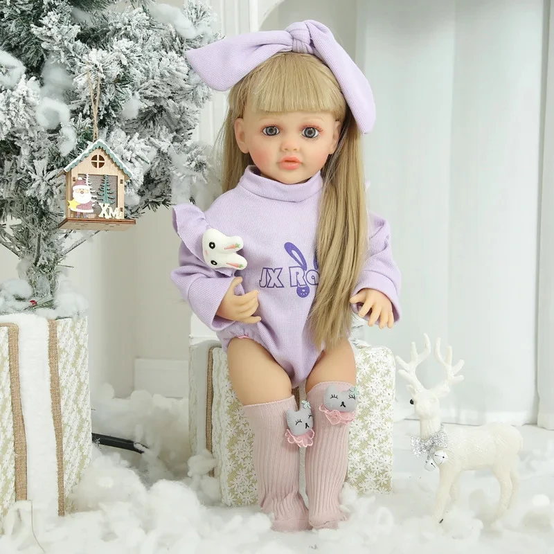 Realistische Silikon-Babypuppe 55 Cm – Bewegliche Gliedmaßen, Hitzebeständige Perücke & Zubehör – Geburtstagsgeschenk Realistische Silikon-Babypuppe 55 Cm – Bewegliche Gliedmaßen, Hitzebeständige Perücke & Zubehör – Geburtstagsgeschenk