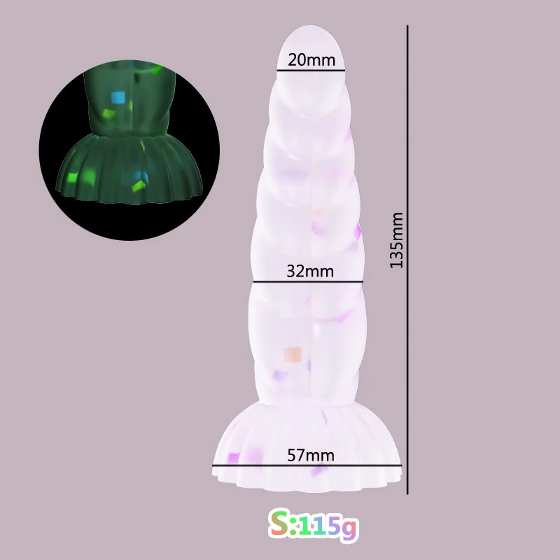 Japanese Style Glow-in-the-Dark Crystal Twisted Irregular Anal Plug Women's Erotic Adult Toy for Anal Sex-Jelly Dildo