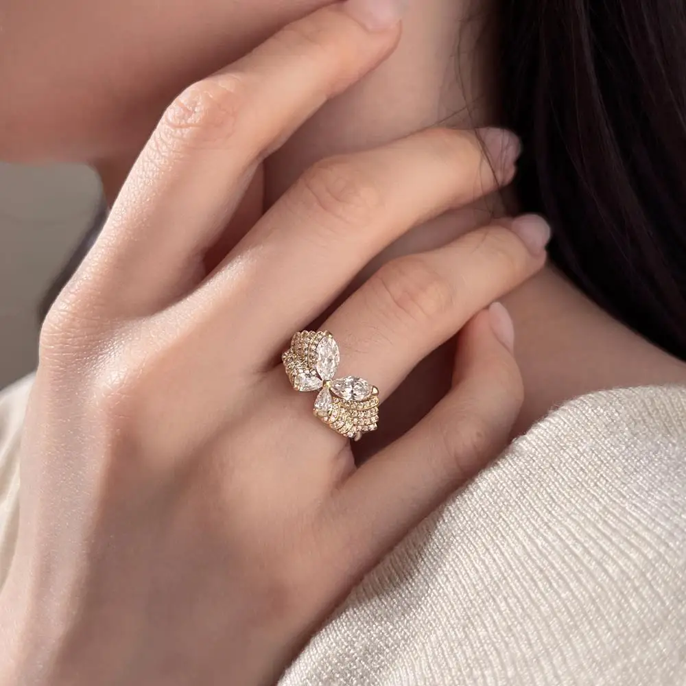 KAKODIY 925 Sterling Silver High-end Boutique Jewelry for Women Ring Wedding Engagement Promise Butterfly Ring detail 9