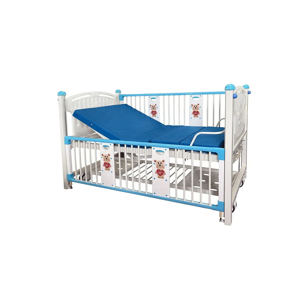 Gas-Assisted Adjustable Portable Metal Pediatric Hospital Bed with Lift-Off Railings and Infusion for Day Centers 2