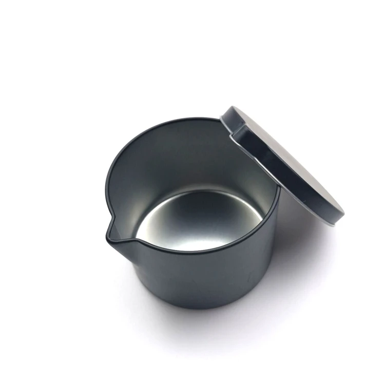 6 Oz Empty Round Black Metal Container Massage Oil Candle Tin Can With