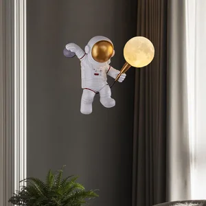 JACKSUN Light Luxury Astronaut Lunar LED Wall Lamp Modern Simple Living Room Lighting Dimmable