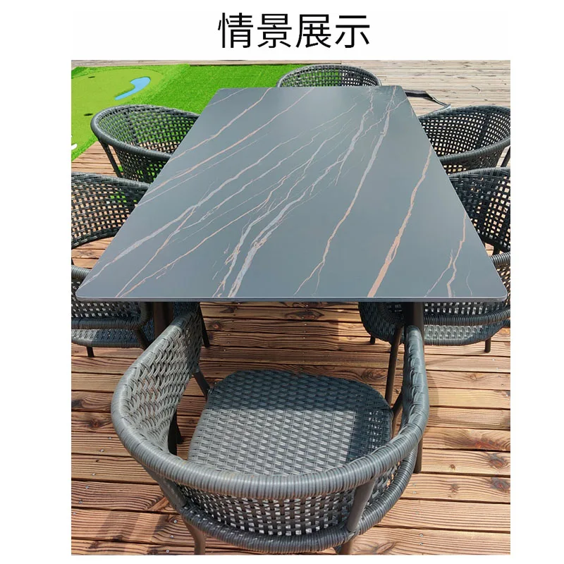 Outdoor furniture garden patio dinning table slate top dinning table