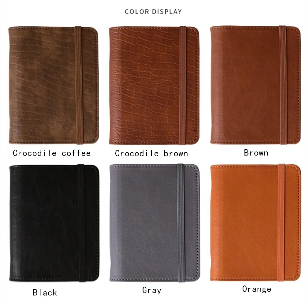 A8 Mini PU Leather Covered Notebook - 80 Sheets Notepad for