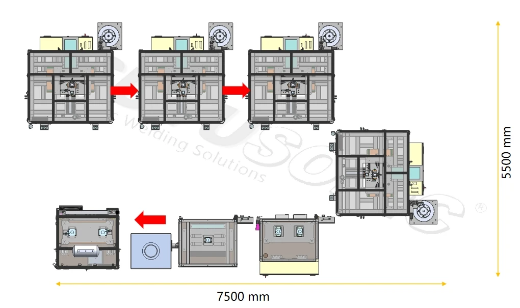 Automatic 220V Intake Manifold Production Line with 7200x5500x2600 mm Dimensions and 40S/1PCS Capacity