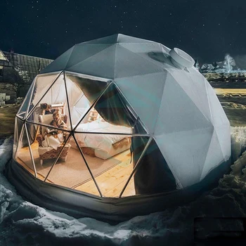 Poland Snow Proof 20ft Igloo Ball Tent Winter Luxury Glamping Geodesic Dome House With Insulation