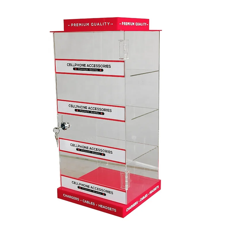 Tinya Counter Clear Acrylic Display Stands Smoke Shop Lock Door