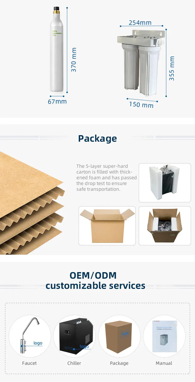 Jnod Kitchen Under Sink Sparkling Filter Soda Water Dispenser Chilled