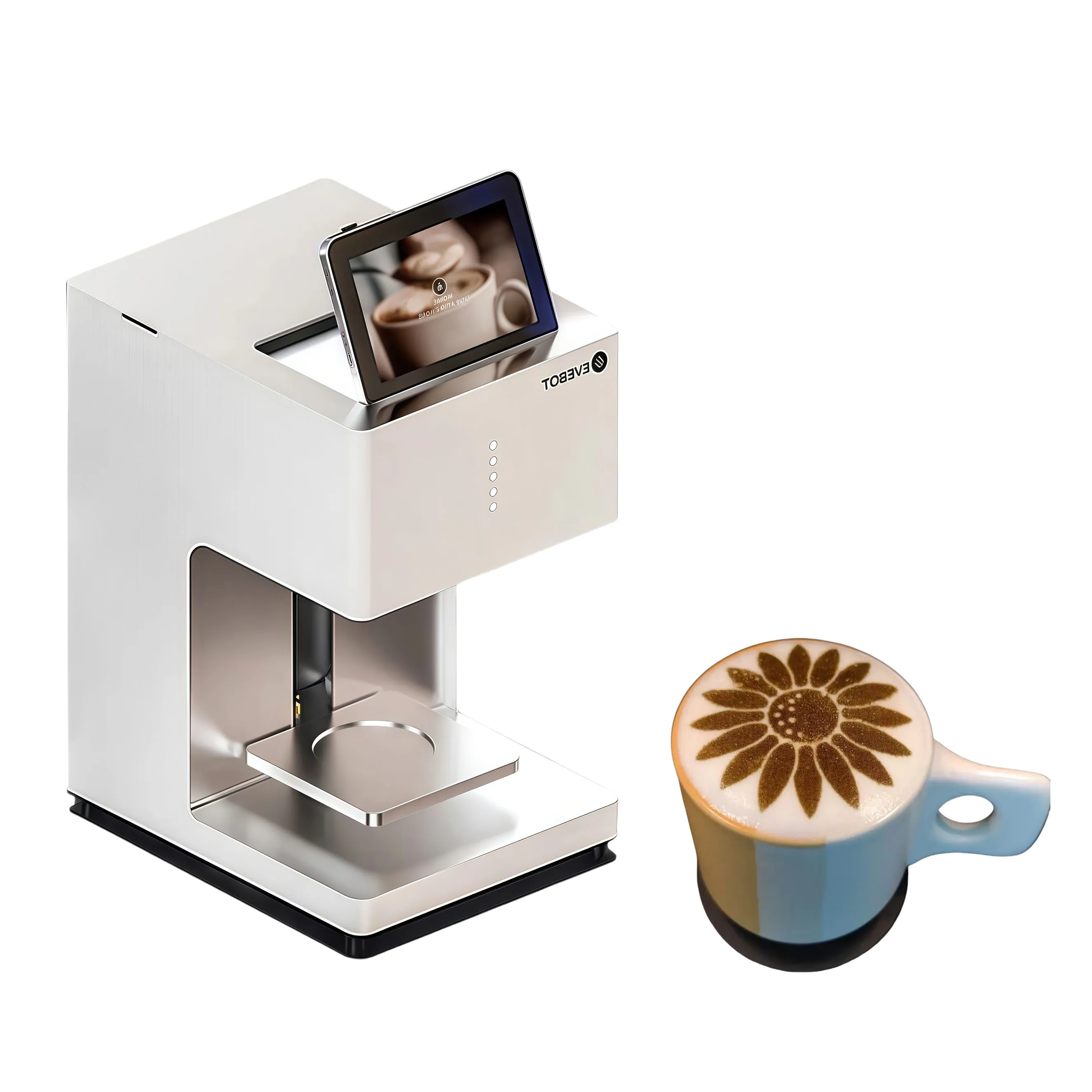 Evebot EB-FT4自動コーヒープリンターwifi付きアートドリンク用 EVEBOT EB-PRO 3D Latte Art Coffee Printer Automatic Food Grade Ink