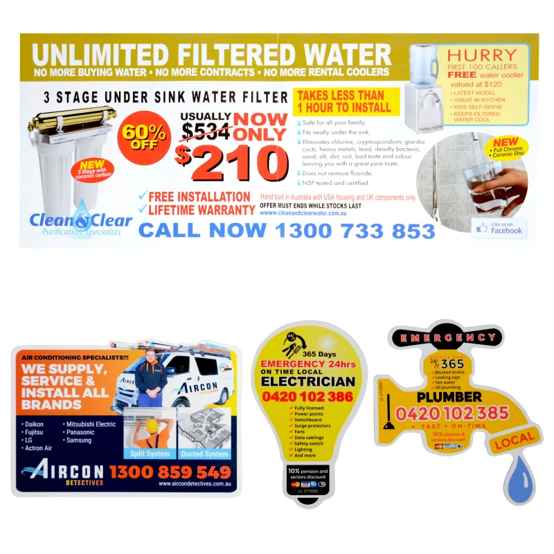 Custom Magnet Manufacturer Plumbing Promotional Advertising Magnetic Business Card Flat Paper Fridge Magnet