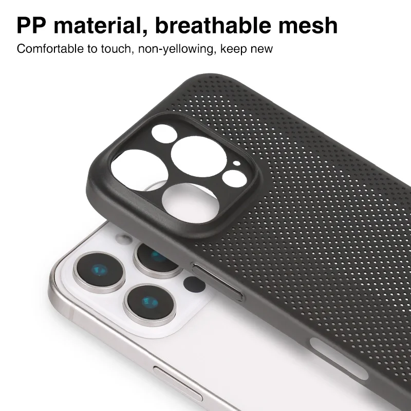 Ultra-Thin Cooling Breathable PP Phone Case for iPhone 16 Pro Max Soft Phone Cover with Mash Holes Cheap Price Mobile Phone Case| Alibaba.com Ultra-Thin Cooling Breathable PP Phone Case for iPhone 16 Pro Max Soft Phone Cover with Mash Holes Cheap Price Mobile Phone Case| Alibaba.com
