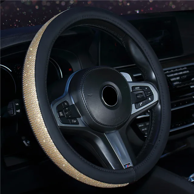 Manufacturers wholesale custom new fashion full drill steering wheel cover four seasons general ladies steering wheel cover
