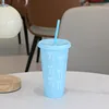 Blue cup with white bow