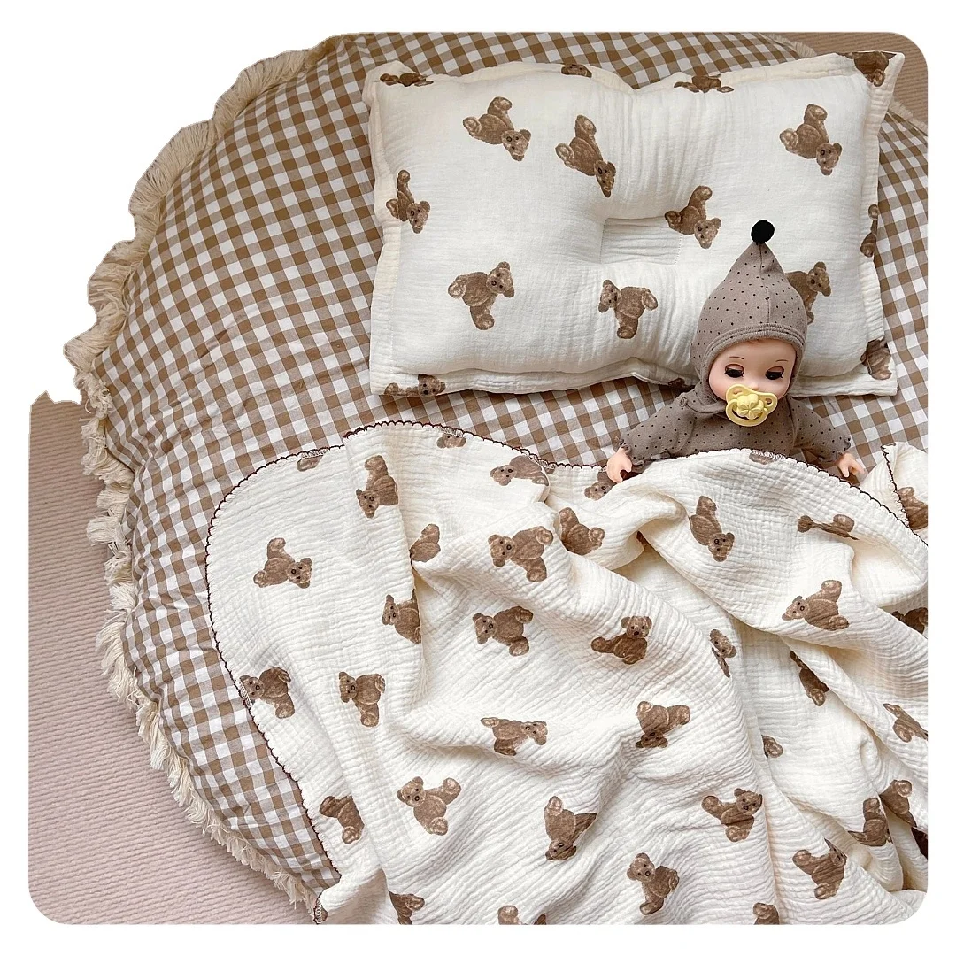 Одеяло из муслина покрывало для детской кроватки одеяло малышей 47x51 дюймов с цветочным принтом-J мягкие 4-слойные марлевые хлопковые одеяла