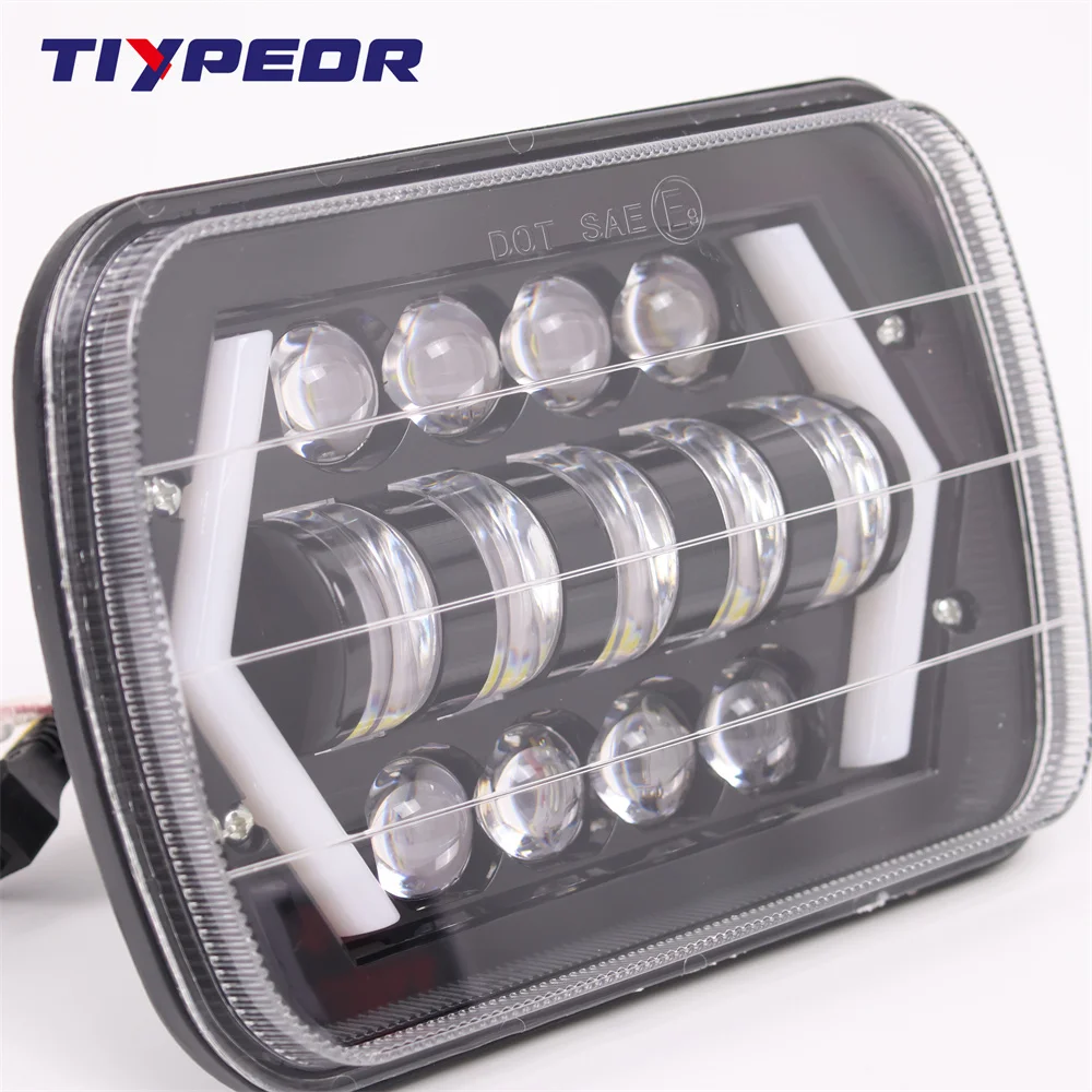 product tiypeor motorcycle car headlight 7inchled drl brightest for toyota pickup truck hi lo beam halo light car motorcycle accessories-11