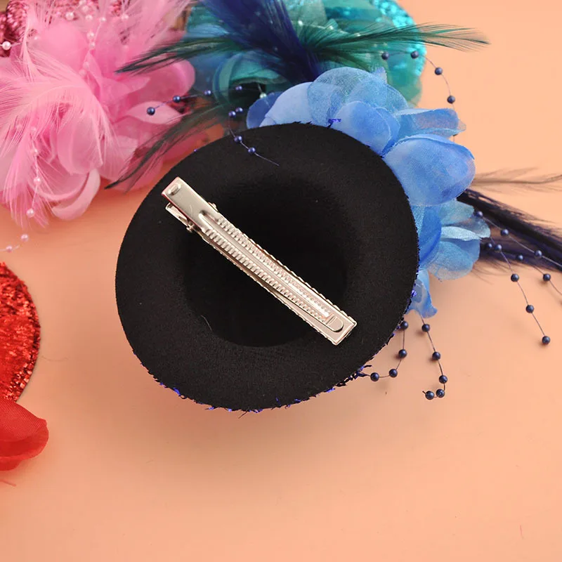 2023 новый модный головной убор для девочек шерстяная шляпа Коктейльная Цветочная мини-декоративная заколка волос Детская