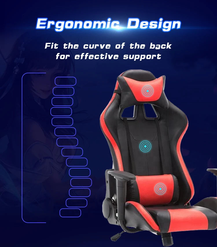 2023 Reclining Silla Gamer Cheap Red Comfortable Floor Gaming Chair 1