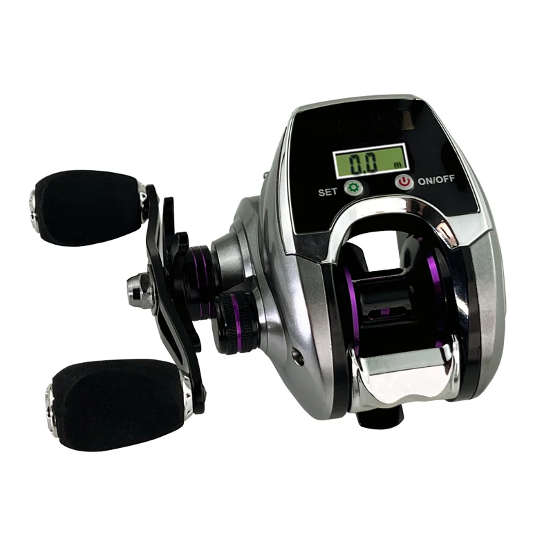 Wholesale Digital Display Drop Wheel Baitcasting Fishing Reel 8.0:1 Gear  Ratio 6+1bb 10kg Max Drag for River Fishing Metal