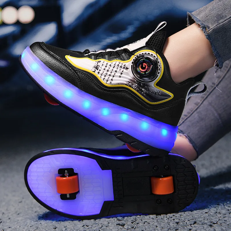 PONERAIT Unisex LED Roller Shoes Dual-Purpose Sneakers