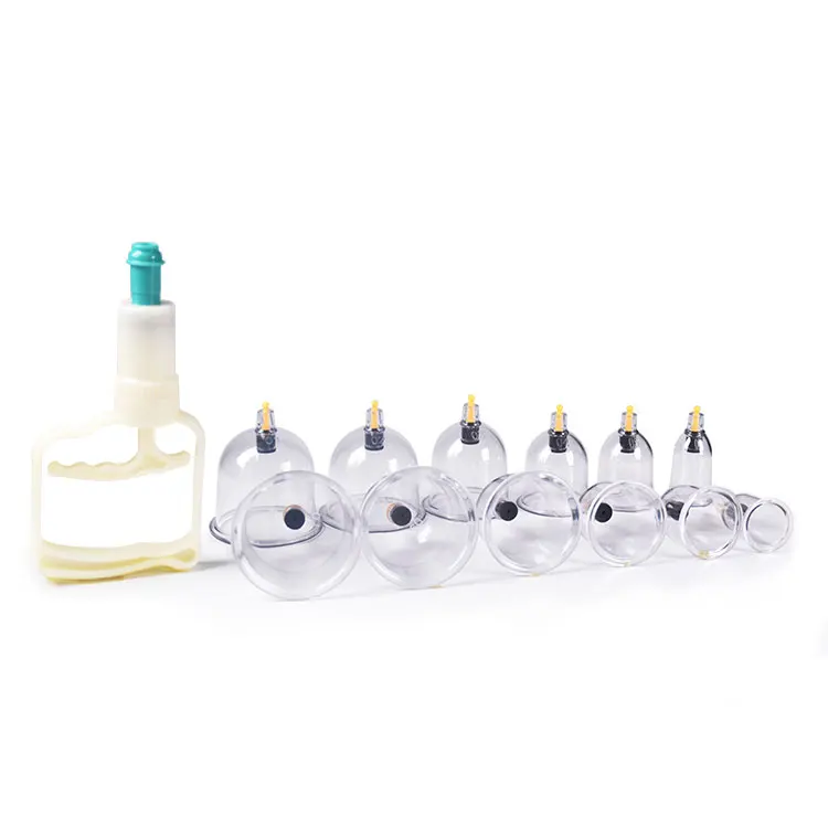 Plastic facial silicone cupping set vacuum cupping cups