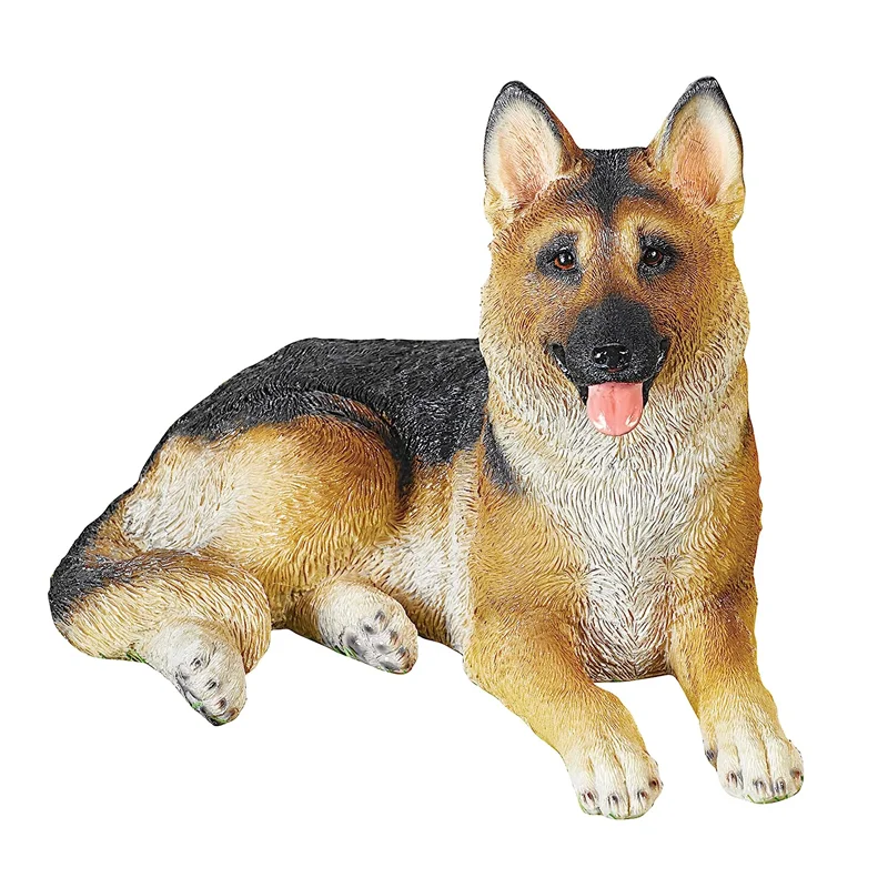 Hand-painted Customized German Shepherd Resin Dog Outdoor Lawn ...