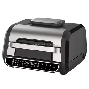 8 in 1 Smokeless Indoor Grill Air Fryers Smart Family Use Multicooker Electric Grill with Air Fry Griddle Roast Bake Broil