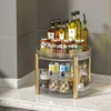 Étagère rotative à double niveau [Blanc Translucide]