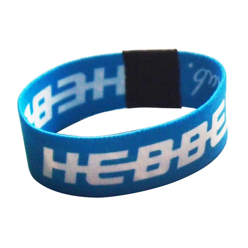 Factory Custom Polyester Elastic Wristbands Bracelet With Woven Label for Promotion