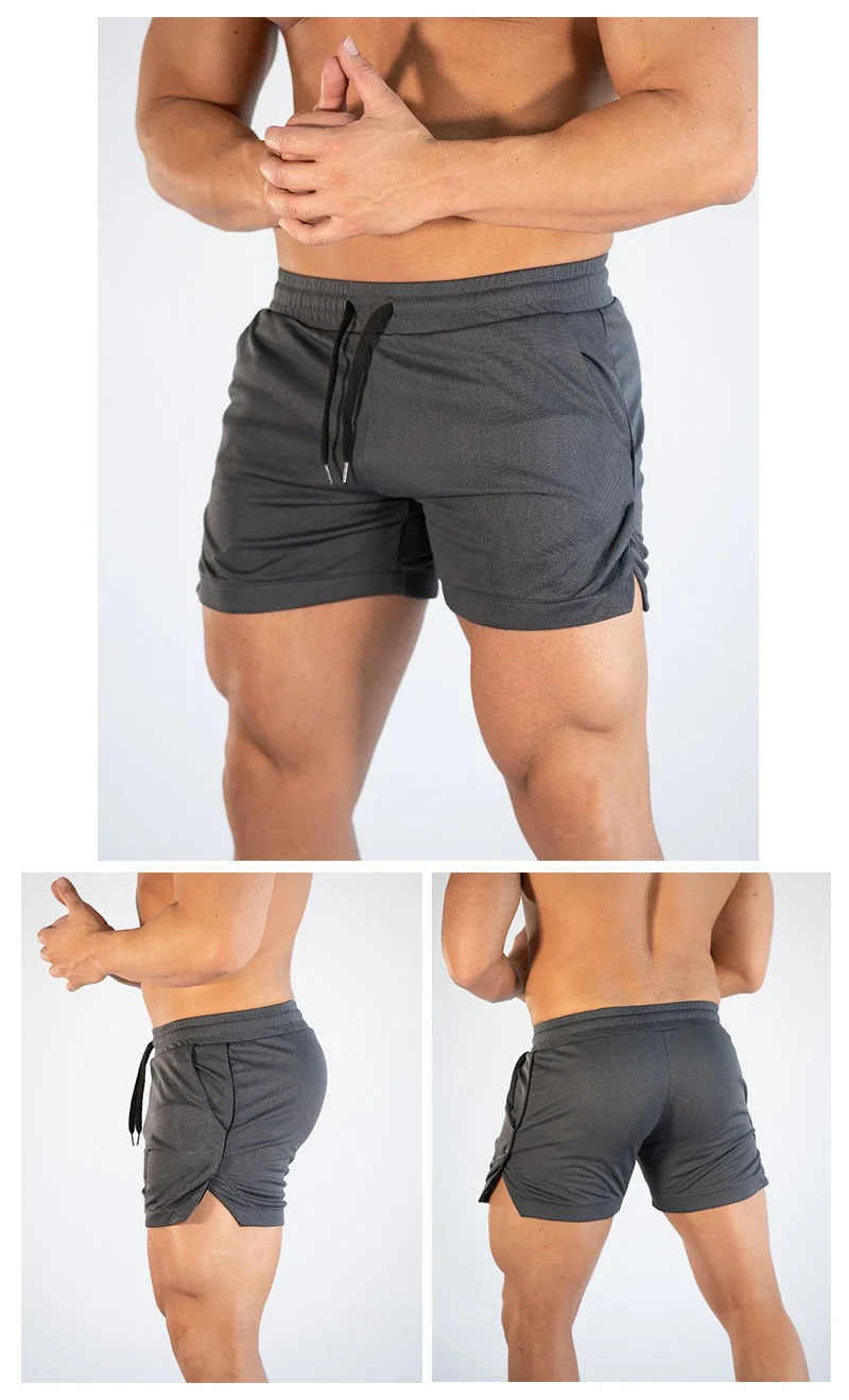 pantaloncini da palestra traspiranti ad asciugatura rapida con tasche da spiaggia da corsa in poliestere da allenamento407_voghion.com