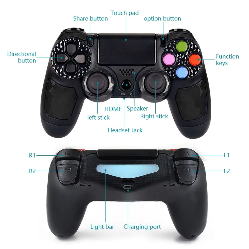 Custom Scuff Blue Manette PS4 Console Controllers Wireless Gamepad Mandos Controller PS 4 Joistick for Play Station 4