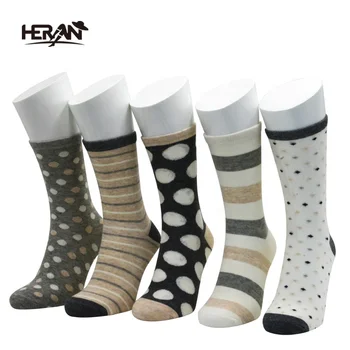 High quality cotton rich women's crew socks custom design sock