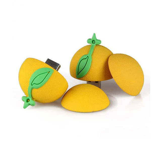 Memory Stick Pen Drive Custom Shape PVC USB Flash Drive Orange Fruit USB Flash Drive