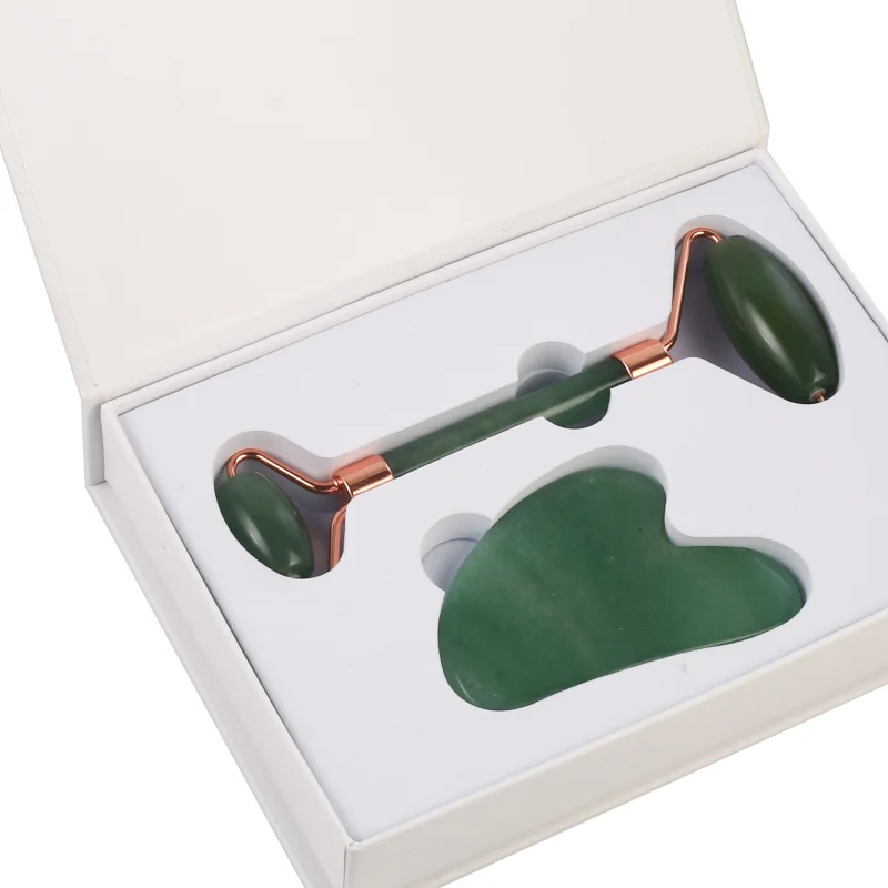 hot products Face Skin massager rose quartz roller Gua Sha Mask Brush jade roller gua sha set