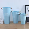 Secchio manico in legno blu