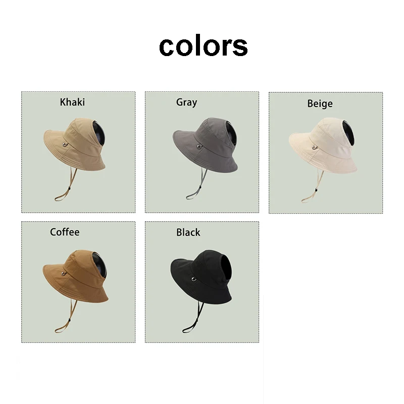 High Quality Custom Embroidery Logo Quick Dry Sun Visor Bucket Hats With String Wide Brim Polyester Golf Beach Fisherman Caps