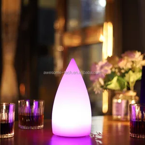 Modern 16-Color Mood LED Night Light PE Plastic Water Drop Lamp for Bedroom Home Bar Living Room