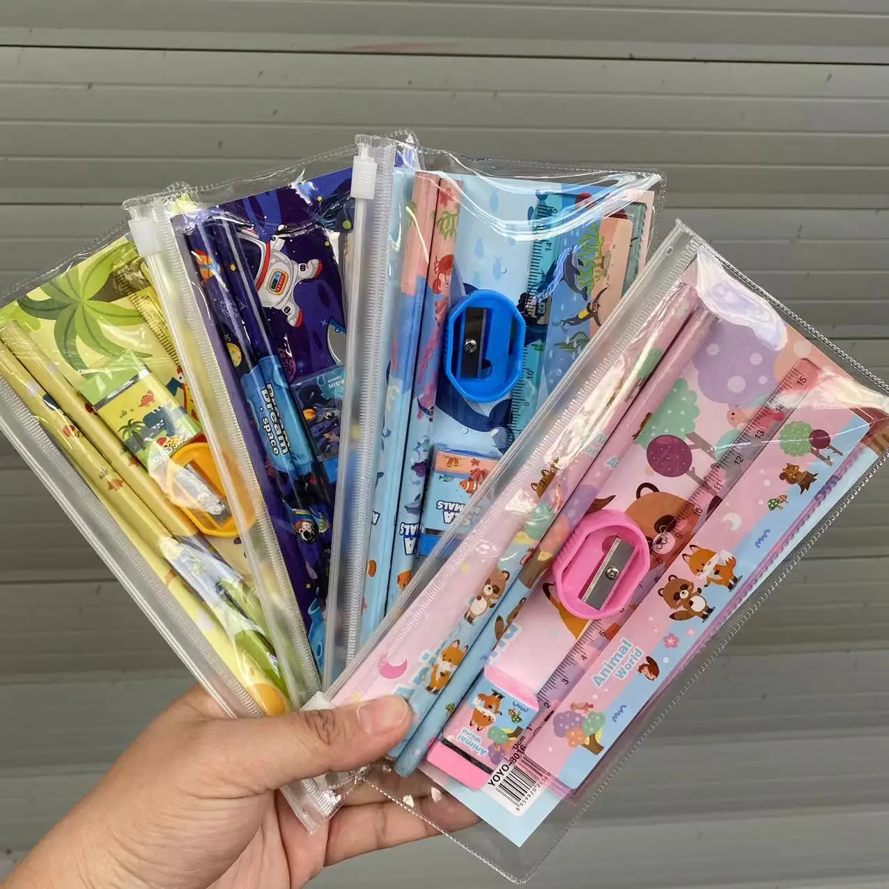 Student Graduation Stationery Gift Children Cartoon Kindergarten School Supplies Gift Box Set Pvc Zipper Bag