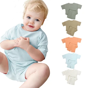 Hot Sale Classic T Shirt and Shorts Custom Elastic Waistband 100% Cotton Children Clothing Sets