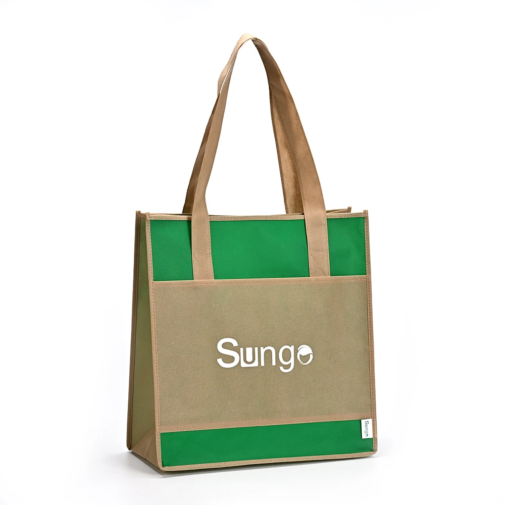 Wholesale Large Custom Cotton Shopping Non Woven Bag Blank Custom Printed Logo Own Design With Pocket supplier
