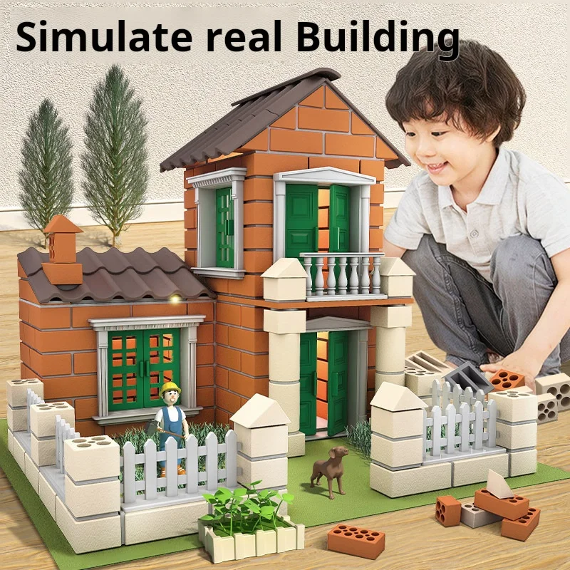 Handmade DIY Miniature Cottage Simulation Mini Brick Assembly Miniature Children Building House Toy Xmas Gifts New 2024